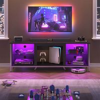 Bestier - 70inch TV Stand LED Entertainment Center for TVs Up to 80