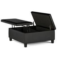 Simpli Home - Ellis Coffee Table Storage Ottoman - Distressed Black - Alternate Views