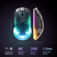 SteelSeries - Aerox 3 Wireless Gen 2 RGB 26K Optical Gaming Mouse with AquaBarrier Protection - D... - Alternate Views