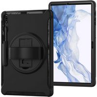 SaharaCase - PROTECTION Hand Strap Series Case for Samsung Galaxy Tab S8+ - Black - Alternate Views