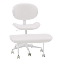 Pinmoco Ergonomic Cross-Legged Swivel Chair, Adjustable PU Leather Meditation Chair, Off - White - Alternate Views