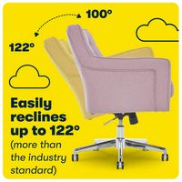Serta - Ashland Memory Foam & Twill Fabric Home Office Chair - Lilac - Alternate Views