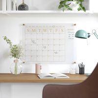 Martha Stewart - Grayson Premium Acrylic Monthly Wall Calendar with Notes Section - Clear/Gold - Alternate Views