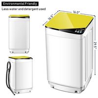 Costway - Full-Automatic Washing Machine 7.7 lb. Washer/Spinner Germicidal UV Light Yellow - Whit... - Alternate Views