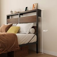 Bestier - Queen Platform Bed Frame with Storage Headboard, LED Lighting, and USB Charging Station... - Alternate Views