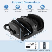 Costway - Foot & Calf Massager Vibration Compression Electric Leg Massager Machine with Heat Blac... - Alternate Views