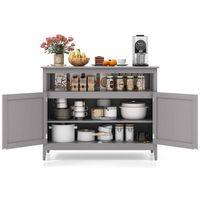 Costway Costway Kitchen Sideboard Buffet Server Cupboard Storage Cabinet with 2 Doors - Grey - Alternate Views