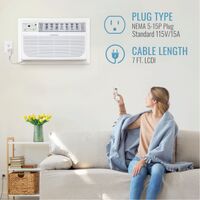 Keystone - 10,000 BTU 450 Sq. Ft. 230V Through-the-Wall Air Conditioner with 10,600 BTU Supplemen... - Alternate Views