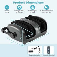 Costway - Foot & Calf Massager Vibration Compression Electric Leg Massager Machine with Heat Gray... - Alternate Views