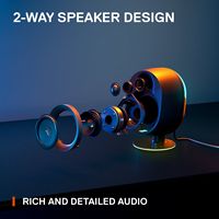 SteelSeries - Arena 7 2.1 Bluetooth Gaming Speakers with RGB Lighting (3 Piece) - Black - Alternate Views