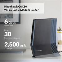 NETGEAR - Nighthawk AX6000 Wi-Fi 6 Router with DOCIS 3.1 Cable Modem - Black - Alternate Views