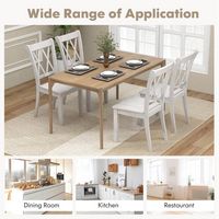 Costway Wooden Dining Chairs Set of 2 with Ergonomic Seat Rubber Wood Frame & High Backrest - White - Alternate Views