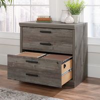 Sauder - Aspen Post Office Credenza w/  File Drawer - Pebble Pine - Alternate Views