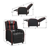 Costway - Theater Style Massage Gaming Chair - Red + Black - Alternate Views