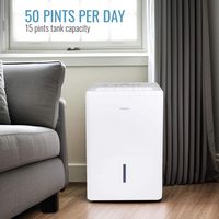 Keystone - 50-Pint Portable Dehumidifier with Pump - White - Alternate Views