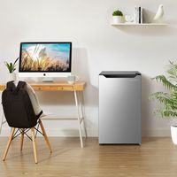 Insignia™ - 4.4 Cu. Ft. Mini Fridge with Door Storage and ENERGY STAR Certification - Stainless S... - Alternate Views