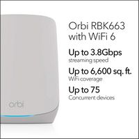 NETGEAR - Orbi 660 Series AX3800 Tri-Band Mesh Wi-Fi 6 System (3-pack) - White - White - Alternate Views
