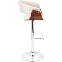 LumiSource - Vintage Mod Polyester Fabric Barstool - Walnut/Cream - Alternate Views