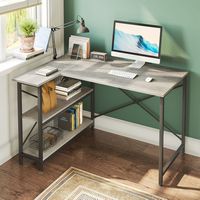 Bestier 47inch Small L Shaped Desk with Storage Shelves Corner Gaming Computer Desk - light grey - Alternate Views