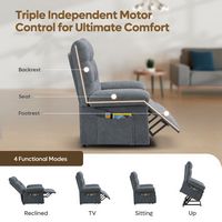 Bestier Triple Motor Power Lift Recliner Chair with Removable Cover Lumbar Pillow and Side Pocket... - Alternate Views