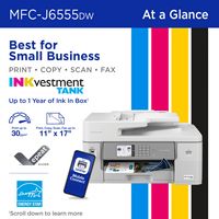 Brother - MFC-J6555DW INKvestment Tank All-in-One Inkjet Printer with up to 1-Year of Ink In-box ... - Alternate Views