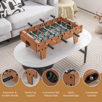 Costway - Mini Foosball Table, 27in Soccer Game Table w/ 2 Footballs and Soccer Keepers - Natural - Alternate Views