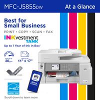 Brother - MFC-J5855DW INKvestment Tank All-in-One Inkjet Printer with up to 1-Year of Ink In-box ... - Alternate Views