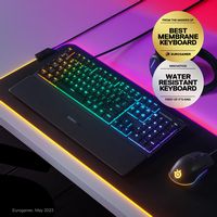 SteelSeries - Apex 3 Full Size Wired Membrane Whisper Quiet Switch Gaming Keyboard with 10 zone R... - Alternate Views