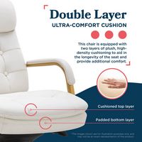 La-Z-Boy - Sonata Executive Mid-Back Bonded Leather Office Chair - White and Gold - Alternate Views
