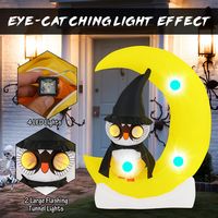 Costway - 4.3 x 5.1 ft Inflatable Owl on Moon LED Lighted Halloween Decoration w/ Large Moon & Wi... - Alternate Views