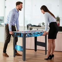 Costway - Foosball Table Game Set with 2 Footballs, Smooth Handle, 18 Realistic Players - Black - Alternate Views