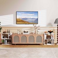 Costway 1 PCS 3-Tier Bookshelf Geometric Bookcase Side Table with Open Storage Display Shelf - White - Alternate Views
