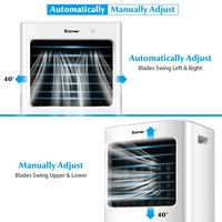 Costway Evaporative Portable Air Cooler Fan & Humidifier w/ Remote Control 7.5 Timer - White - Alternate Views