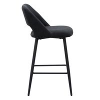 CorLiving - Talia Velvet Counter Height Barstool (Set of 2) - Black - Alternate Views