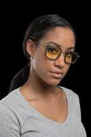 GUNNAR - Fallout Vault 33 Computer Glasses with Blue Light Reduction, Amber Lenses - Gunmetal/Olive - Alternate Views