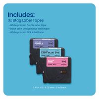 Brother - P-touch Btag BTAG-3M02 3-Pack Label Tape, 1/2