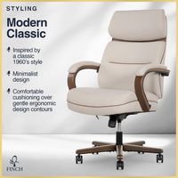 Finch - Neo Two Retro-Modern Mid-Back Office Chair - Cream - Alternate Views