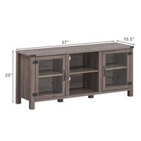 Costway - TV Stand Entertainment Center for TV's up to 65'' with Storage Cabinets - Deep Taupe - Alternate Views