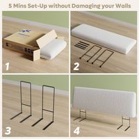 Pinmoco - King Size Adjustable Ergonomic Upholstered Foam Headboard - White - White - Alternate Views