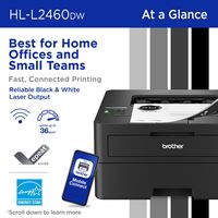 Brother - HL-L2460DW Wireless Black-and-White Refresh Subscription Eligible Laser Printer - Gray - Alternate Views