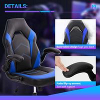 Bestier - Ergonomic Faux Leather Adjustable Reclining Swiveling PC and Racing Game Chair with Pad... - Alternate Views