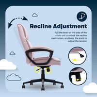 Serta - Comfort Classic Mid-Back Executive Soft Velvet Office Chair - Pink - Alternate Views