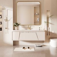 LOVMOR - Tempered Glass Rounded Rectangle Framed Wall-Mounted Bathroom Vanity Mirror - 36