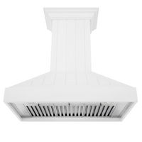 ZLINE - 30 inches - Convertible & Recirculating - Wall Range Hood - Bright White - Alternate Views