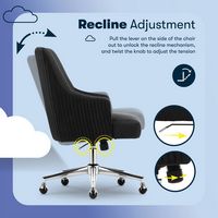 Serta - Scarlett Stylish Mid-Century Modern Soft Velvet Upholstered Home Office Chair - Black - S... - Alternate Views