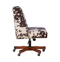 Linon Home Décor - Donora Cow Print Microfiber Fabric Adjustable Office Chair With Wood Base - Br... - Alternate Views