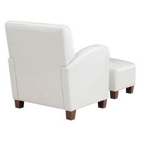 OSP Home Furnishings - Aiden Chair & Ottoman Faux Leather - Cream - Alternate Views