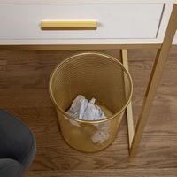 Martha Stewart - Ryder Premium 4.5 Gallon Mesh Metal Wastebasket in Gold - Gold - Alternate Views