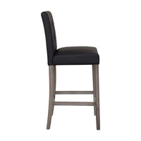 CorLiving - Leila Fabric Bar Height Barstool - Graphite Black - Alternate Views