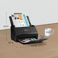 Epson - WorkForce ES-500W II Wireless Duplex Desktop Document Scanner - Black - Alternate Views